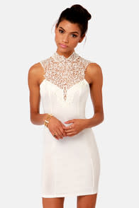 Renaissance Court Lace Ivory Dress at Lulus.com!