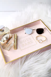 Boss Babe Gold and Blush Pink Lacquered Tray at Lulus.com!