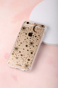 Cosmic Clear and Gold Star Print iPhone 6s, 7 and 8 Case at Lulus.com!