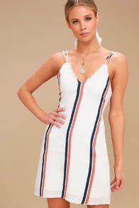 Tavik Abri Cream Striped Mini Dress at Lulus.com!