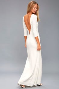 KYMBER WHITE BACKLESS MAXI DRESS at Lulus.com!