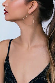 Heart Song Gold Hoop Earrings at Lulus.com!