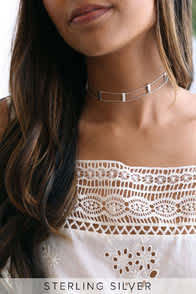 BAR NONE STERLING SILVER CHOKER NECKLACE at Lulus.com!