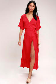 Lucy Love Enchanted Red Midi Dress at Lulus.com!