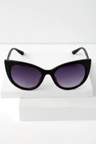 Buttercup Black Cat-Eye Sunglasses at Lulus.com!