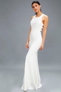 Power of Wow White Backless Maxi Dress at Lulus.com!