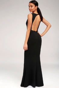 Mine Black Backless Maxi Dress at Lulus.com!
