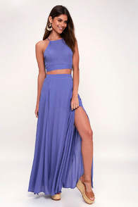 Fete Ready Periwinkle Blue Two-Piece Maxi Dress at Lulus.com!