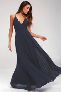 Madalyn Navy Blue Lace Maxi Dress at Lulus.com!