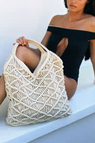 ANDOVER CREAM WOVEN TOTE at Lulus.com!