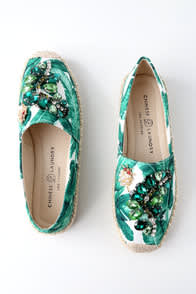 HAYDEN GREEN TROPICAL PRINT SLIP-ON ESPADRILLE SNEAKERS at Lulus.com!