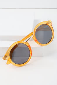 HALO ORANGE ROUND SUNGLASSES at Lulus.com!