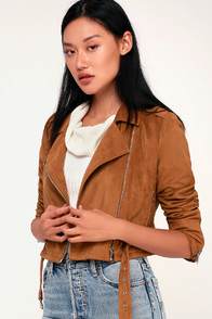 CRUISING DOWNTOWN TAN SUEDE MOTO JACKET at Lulus.com!