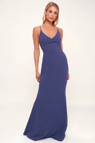 Infinite Glory Slate Blue Maxi Dress at Lulus.com!