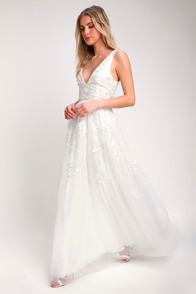 Zolie White Embroidered Backless Maxi Dress at Lulus.com!