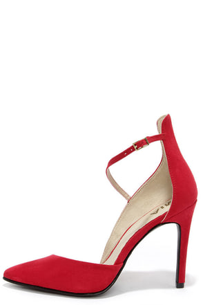 Sexy Red Heels - D'Orsay Heels - Pointed Pumps - $49.00