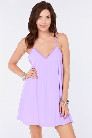 short casual lavender dress
