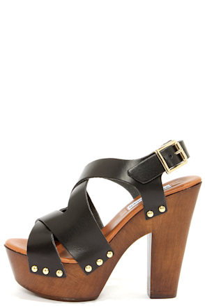 Sexy Black Heels - Platform Sandals - Clogs - $99.00