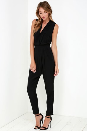 Stylish Black Jumpsuit - Sleeveless Jumpsuit - Black Romper - $54.00