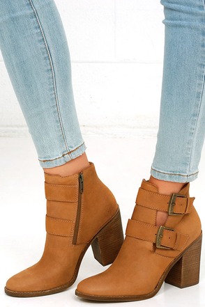 steve madden cognac leather booties