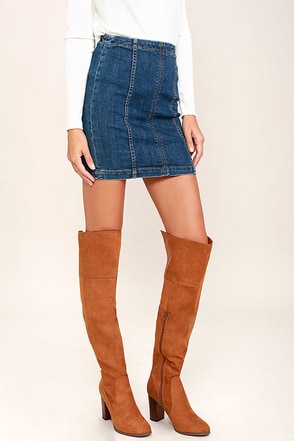 over the knee boots cognac