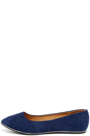 navy blue pointed flats