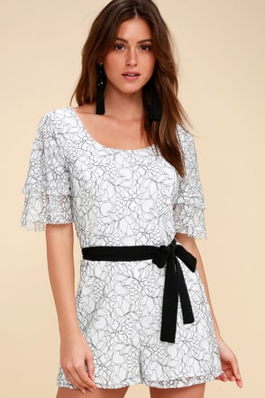 Black and White Lace Dress