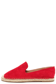 flat red espadrilles