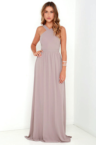 Air of Romance Taupe Maxi Dress
