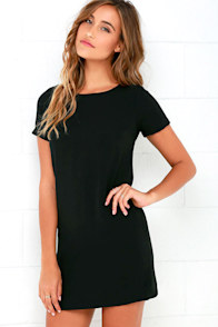 Shift and Shout Black Shift Dress