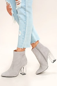 light gray booties