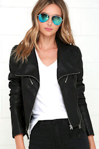 Up on a Tuesday Black Vegan Leather Jacket
