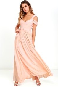 Pretty Blush Pink Dress - Shift Dress - Cold Shoulder Dress - $44.00