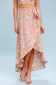 Beautiful Beige Dress - Floral Print Dress - Maxi Dress - $51.00