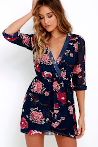 Pretty Pretender Navy Floral Print Dress