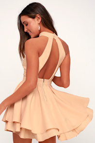 Dress Rehearsal Peach Skater Dress