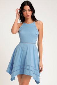 Catch Your Eye Light Blue Skater Dress