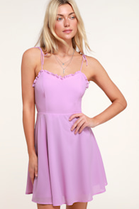 Celebration Lavender Ruffled Skater Dress