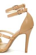 camel ankle strap heels