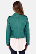 Black Swan Heart Teal Blue Vegan Leather Jacket