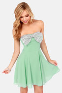 Pretty Mint Green Dress - Strapless Dress - Sequin Dress - $87.00