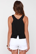Chic Black Top - Sleeveless Top - Open Back Top - $42.00