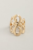 Gorgeous Gold Ring - Ornate Ring - $9.00