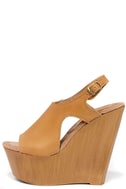Cute Tan Shoes - Platform Wedges - Wedge Sandals - $86.00