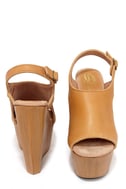 Cute Tan Shoes - Platform Wedges - Wedge Sandals - $86.00