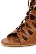 tan lace booties