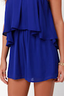 Back-Ribbon Flare Leg Skater Romper  (édition limitée print - Blue Paradise)