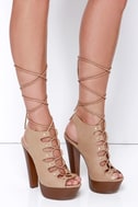 platform tan heels