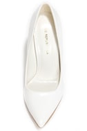 pointed white pumps