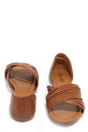 peep toe flats tan